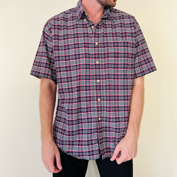 Vintage TOMMY HILFIGER plaid short sleeve button down shirt - Picture 3 of 5